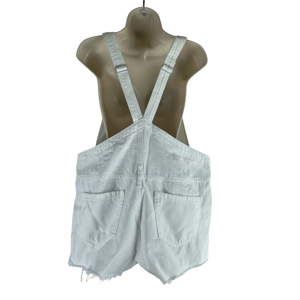 Blank NYC Side Low Cut Denim Shortall Lightbox White Size 31 - Picture 8 of 10